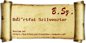 Bártfai Szilveszter névjegykártya
