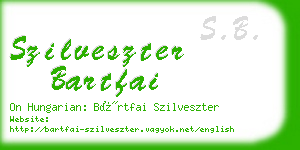 szilveszter bartfai business card